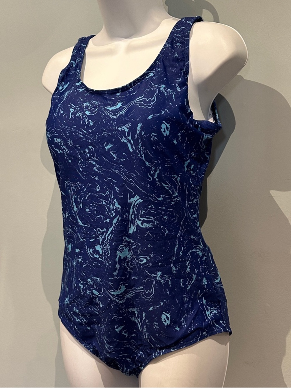 Blue Marble One-Piece Swimsuit Crisscross Back Large NWOT - Picture 10 of 13